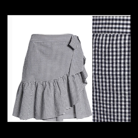 1901 Black & White Gingham Ruffle Skirt - Picture 3 of 5